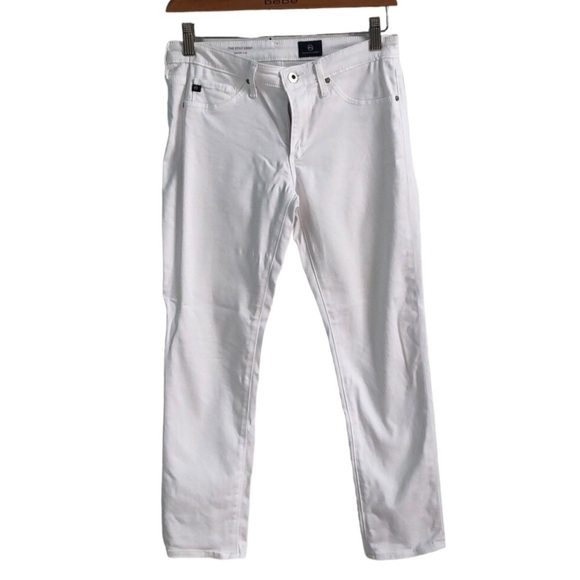 AG Adriano Goldschmied The Stilt Crop Cigarette Crop White Jeans Size 26 - Picture 2 of 13